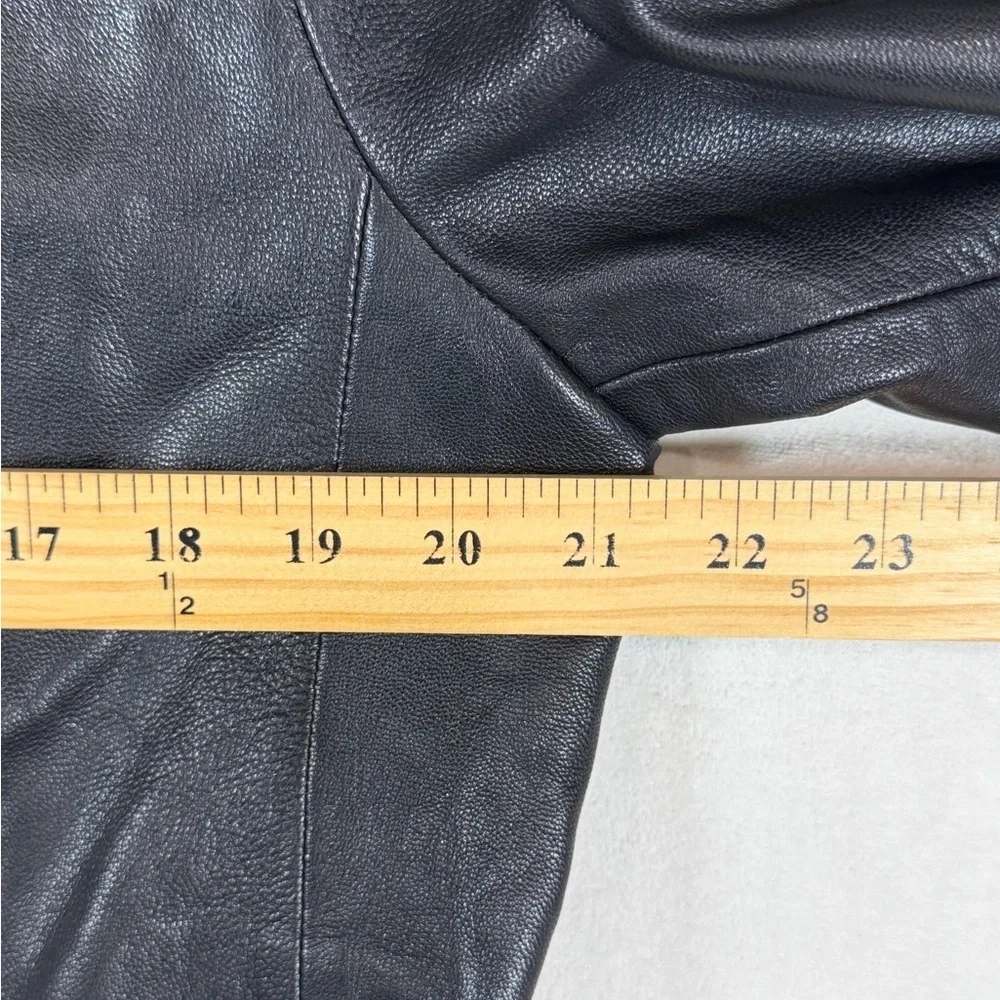 New Without Tags Cole Haan Small Genuine Leather Men's Black Bomber Moto Jacket